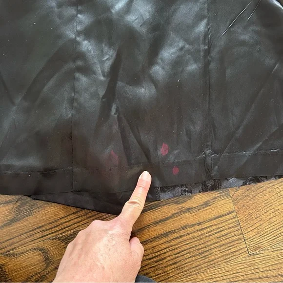 Vintage 90s Addiction Black Jacquard Satin Blazer Size Medium - Picture 9 of 16